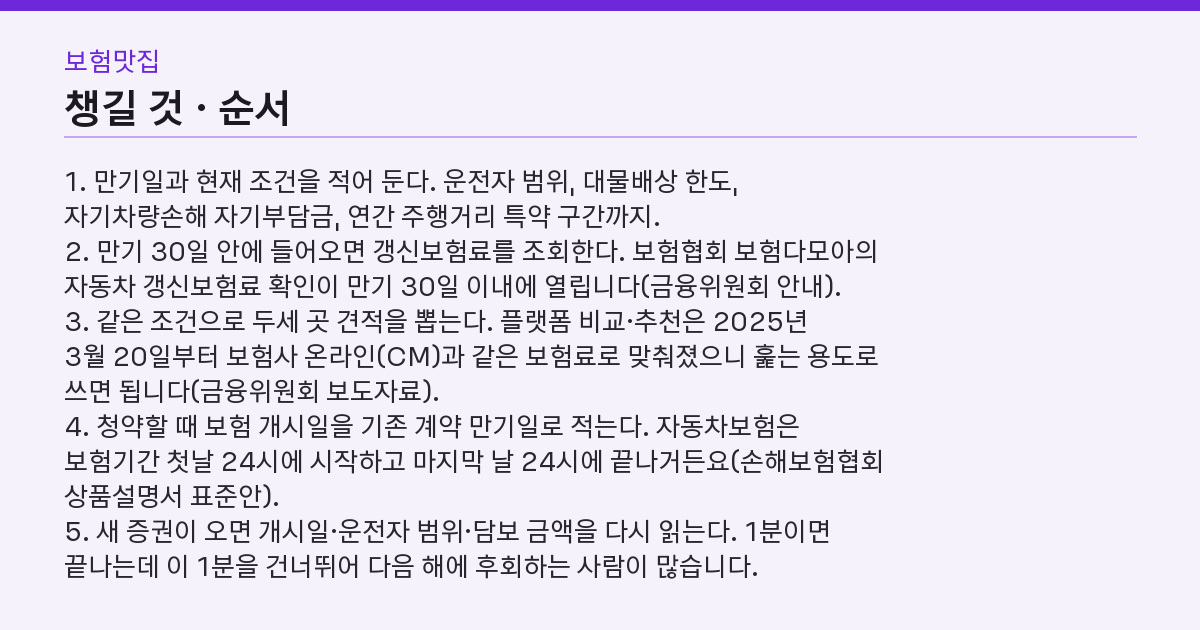 순서와 서류 목록