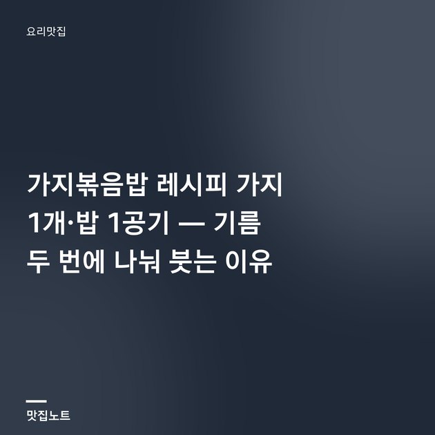가지가 듬뿍 들어간 볶음밥 한 그릇에 대파가 올려져 있다